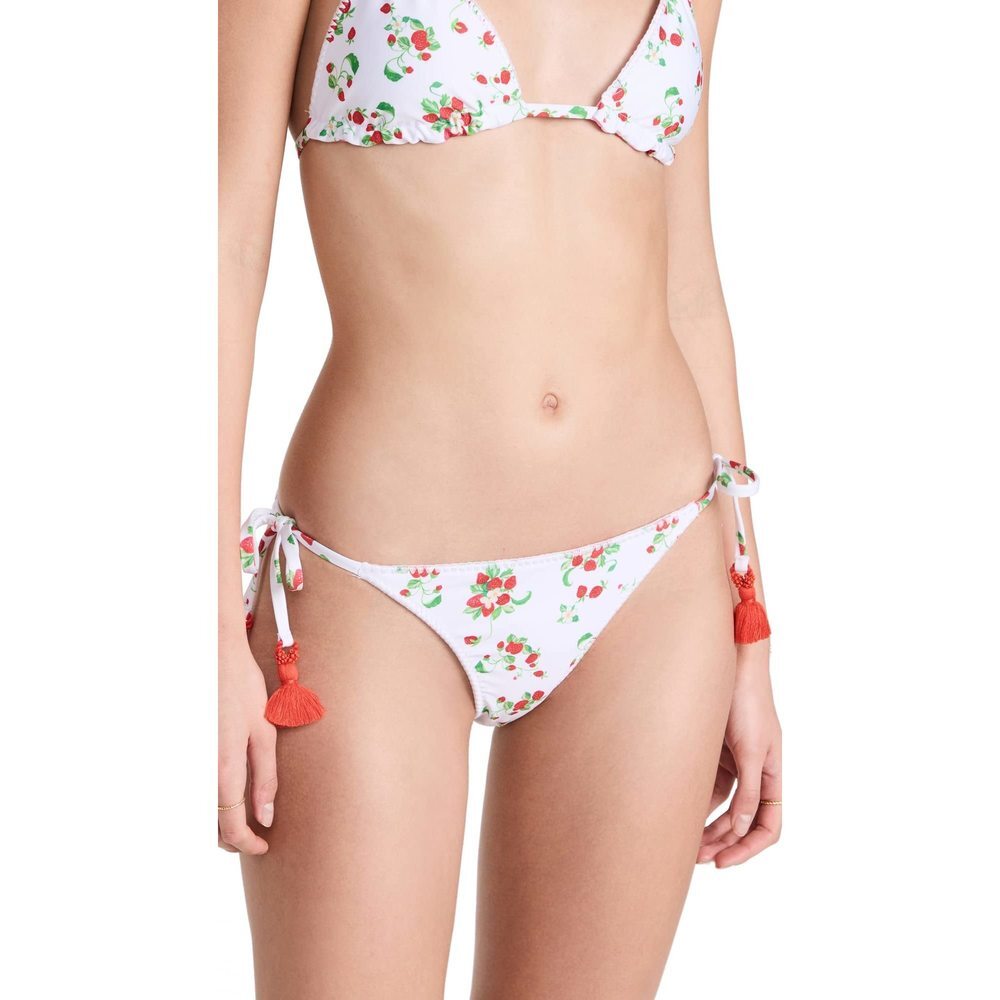 PQ Swim Reversible Side Tie Full Bottoms Strawberry L Large